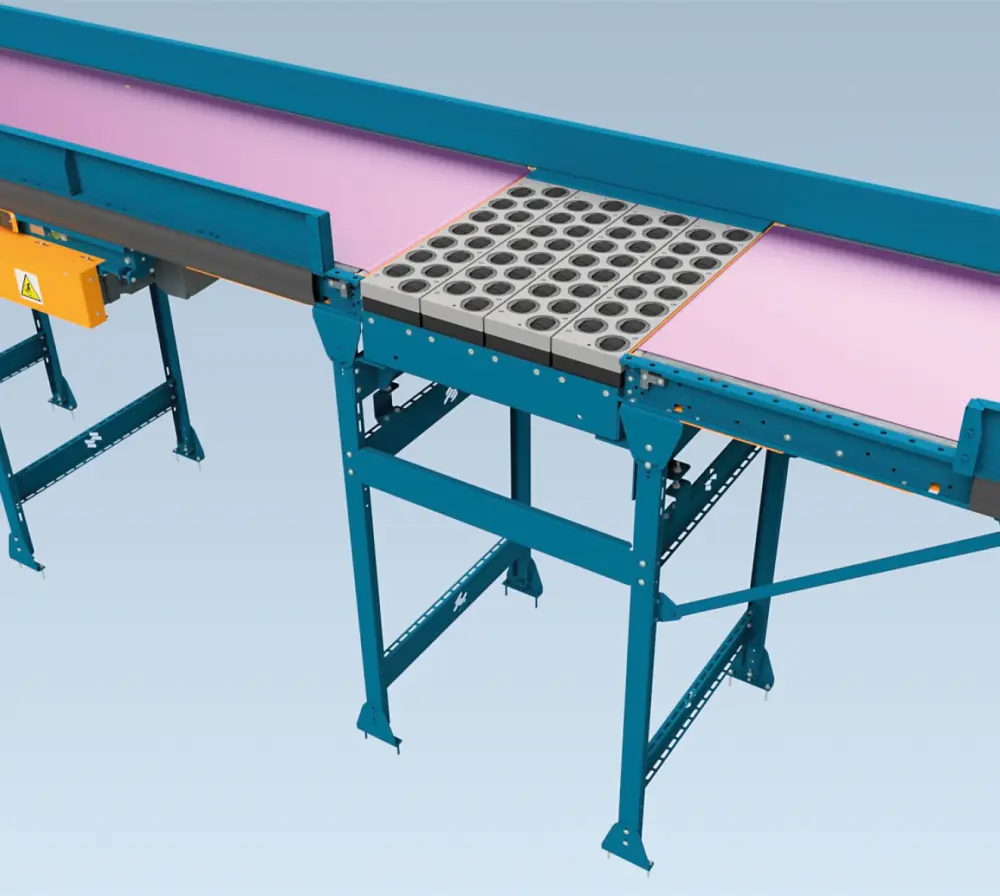 Przenośnik z kasetą sortującą